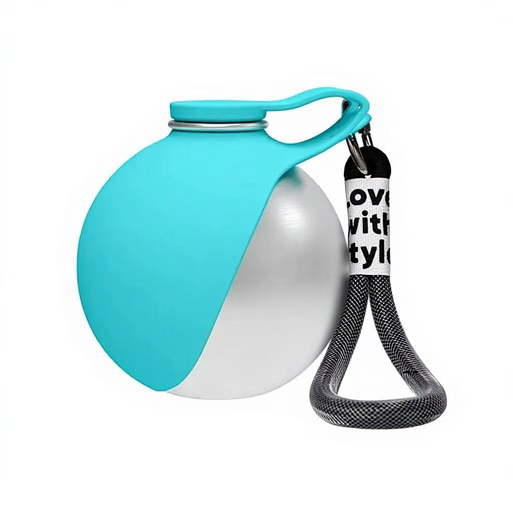 Portable Stainless Steel Leak-Proof Outdoor Travel Folding Silicone Bowl Drinker for Cats Dogs Wholesale Pet Water Bottle